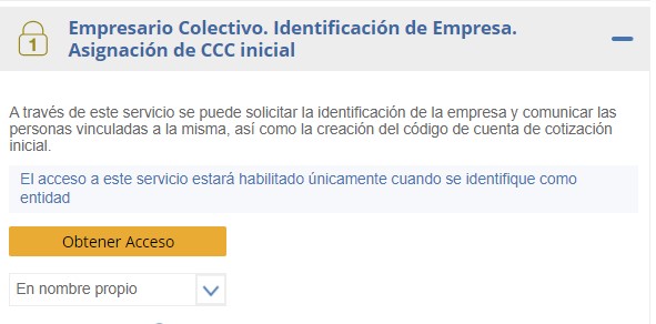 Información de datos de empresa y socios a sociedades sin CCC Acceso certificado