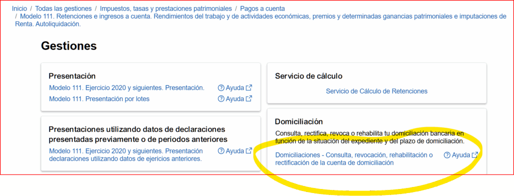 Gestiones Modelo 111